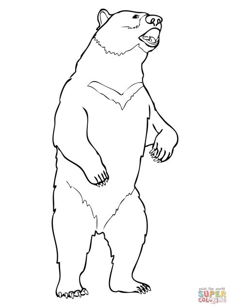 models of grizzly bears Grizzly Bear Drawing, Polar Bear Outline, Bears Coloring Pages, Polar Bear Coloring Page, Bear Coloring Page, Polar Bear Drawing, Bear Sketch, American Black Bear, Moon Bear