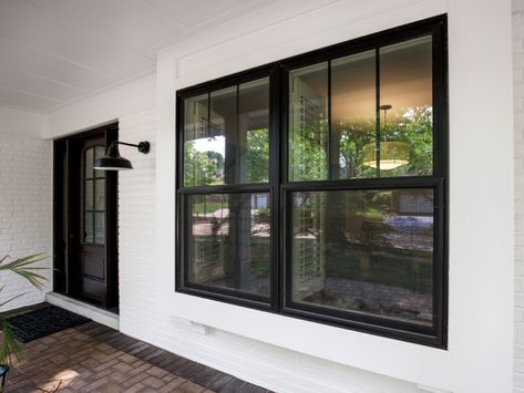 The Infinity from Marvin Double Hung is updated for modern performance. Tilt the window in for easy cleaning, and enjoy how smoothly your new window will open and close for the perfect amount of fresh air. We're proud to be your local Infinity dealer: https://nextdoorandwindow.com/. Black Double Hung Windows, Double Hung Windows Exterior, Black Windows Exterior, Anderson Windows, Single Hung Windows, Marvin Windows, Dark Windows, Aluminium Cladding, Double Hung Windows