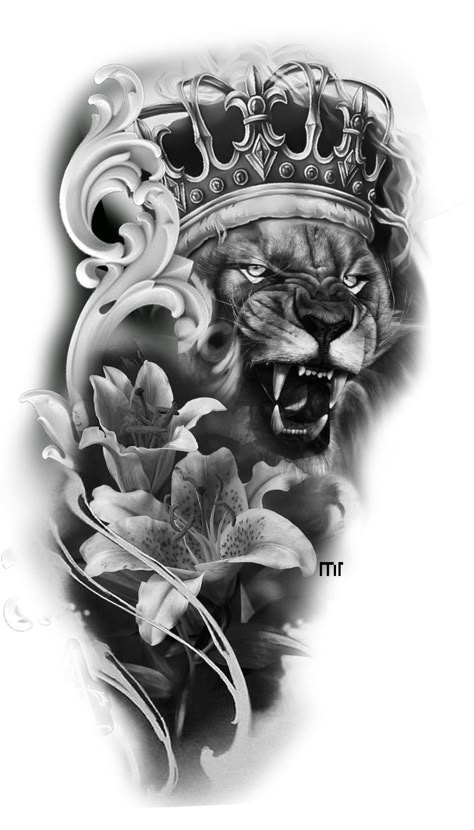 Rib piece? Lion With A Crown, Eden Tattoo, Tato Maori, Tier Tattoo, Lion Tattoo Sleeves, Lion Tattoos, Lion Head Tattoos, Clock Tattoo Design, Forarm Tattoos