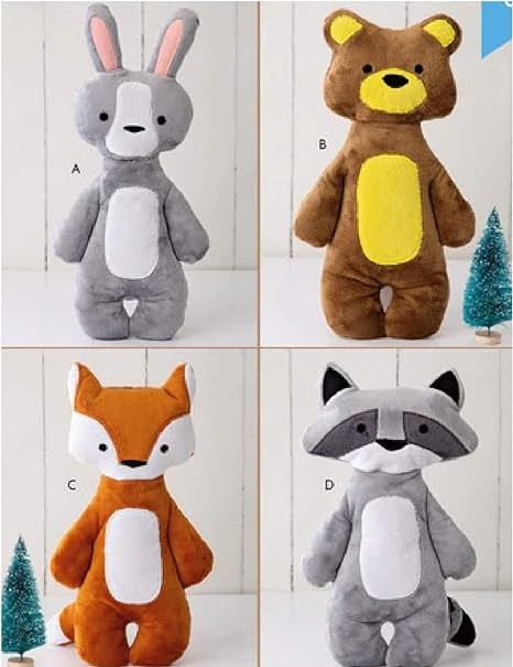 Kwik Sew 4358 Plush Animals Plush Sewing, Hobby Ideas, Crafts Sewing Patterns, Animal Sewing Patterns, Bunny And Bear, Soft Toy Animals, Animal Patterns, Woodland Garden, Woodland Theme