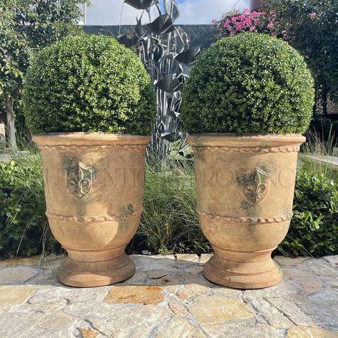 Anduze Planters, French Planters, Anduze Pot, Front Door Planters, Front Porch Planters, Small Courtyard Gardens, Porch Planters, Handmade Mask, Rope Decor