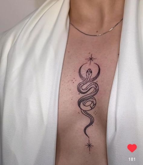 Cursive Tattoos, Snake Tattoo Design, Spine Tattoos For Women, Sternum Tattoo, Small Hand Tattoos, Dainty Tattoos, Subtle Tattoos, Time Tattoos, Snake Tattoo