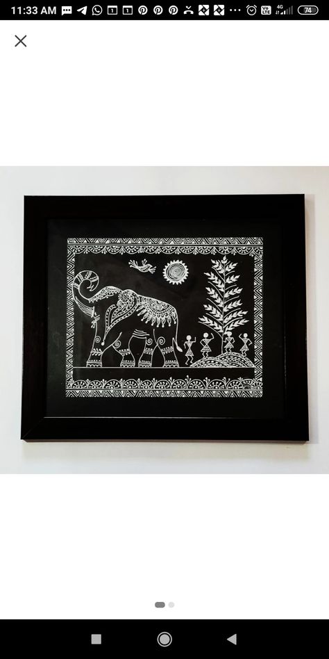 Warli Art On Black Paper, Warli Paintings, Worli Painting, Warli Painting, Book Art Projects, Warli Art, Art Hobby, Black Canvas Paintings, Black Paper Drawing