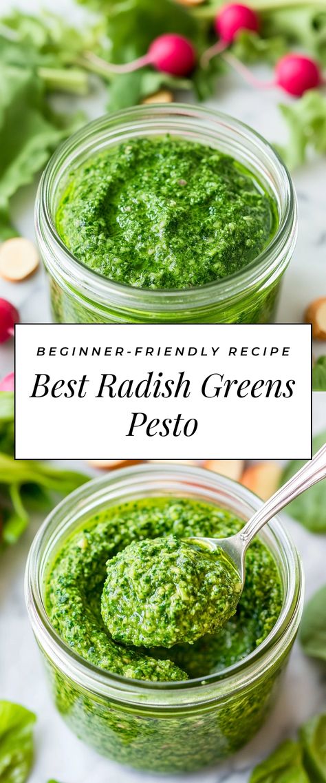 Image for Best Radish Greens Pesto Radish Greens, Radish Recipes, Green Pesto, Pesto, Sandwiches, Pasta, Twist