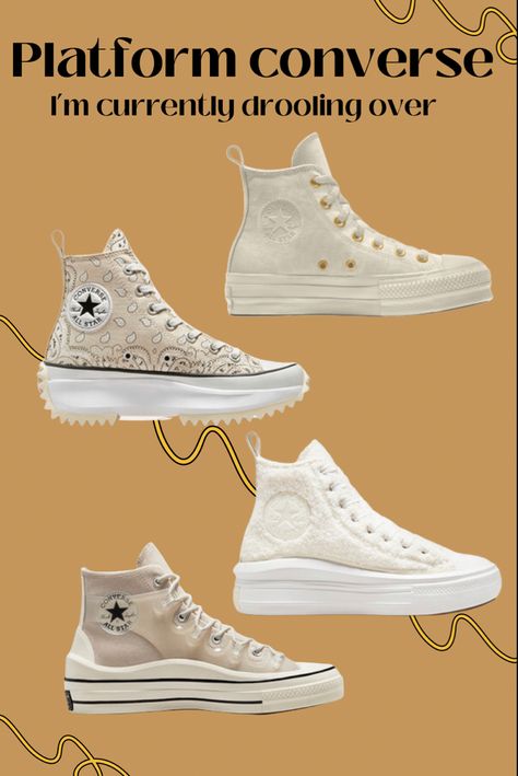 Women’s shoes gifts for her platform converse beige color chuck taylors for her shoes for women’s style Streetwear shoes streetstyle fashion Beige Platform Converse, Beige Converse Outfit, Platform Converse Shoes, Platform Converse High Tops, Converse Platform Shoes, Outfit For Women Casual, Sneaker Pics, Trendy Converse, All Star Outfit