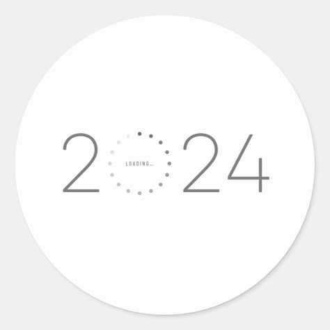 For everyone who hopes the 2024 will be better than 2022… and 2023. This minimalist design shows the year 2024 with a zero replaced by a stylish loading icon. Original design by Piotr Kowalczyk © First published: 30.12.2022. New Year Loading 2024, 2024 Year Logo Aesthetic, 2024 New Year Design, New Year Loading, 2024 Icon, Hello 2024, 2024 Minimalist, 2024 Stickers, Loading Icon