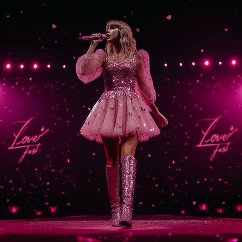 Lover Costumes Taylor Swift, Taylor Swift Lover Fest Outfits, Taylor Swift Me Outfits, Taylor Swift Wearing Pink, Lover Fest Outfits, Taylor Swift Pink Lover Bodysuit, Hot Pink Taylor Swift, Lover Era Outfits Ideas, Lover Fest Concept