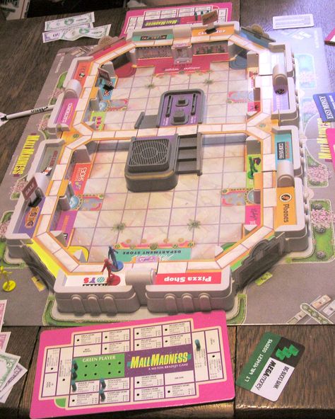 Mall Madness, the shopping themed board game by Milton Bradley, was released in 1988. This electronic version (shown here) was sold starting in 1989. Mall Madness, Dream Phone, Board Game Night, Back In My Day, Vintage Board Games, Milton Bradley, Kids Growing Up, 90s Childhood, Modern History