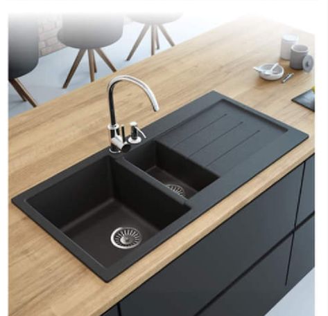 Black Sink Kitchen, Black Undermount Kitchen Sink, Corner Kitchen Sink, Top Mount Kitchen Sink, Best Kitchen Sinks, Drop In Kitchen Sink, Black Kitchen Sink, Kitchen Sink Design, Granite Kitchen Sinks