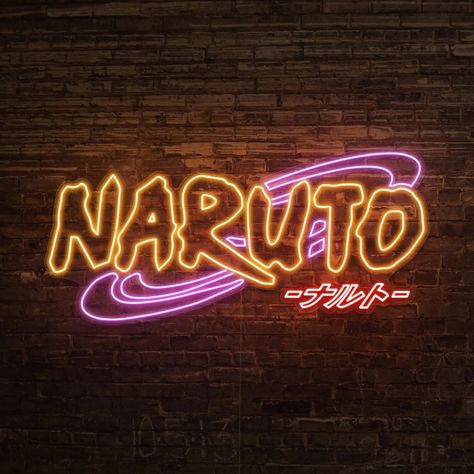 Naruto Neon Sign Naruto Logo, Neon Sign Home Decor, Naruto Collection, Logo Neon, Led Logo, Room Unique, Custom Neon Lights, Neon Sign Shop, All Of The Lights