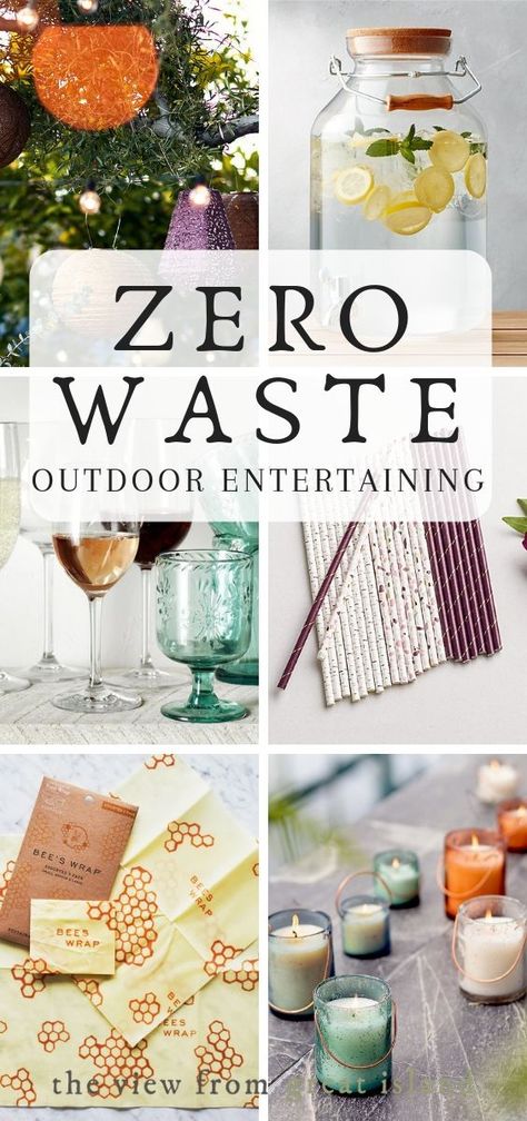 Zero Waste Outdoor Entertaining ~ make all your backyard barbecues, summer garden parties, and family gatherings eco-friendly this season with minimal waste and maximum style! #ecofriendly #zerowaste #entertaining #barbecues #sustainable #reusable #unbreakableglass #drinkdispensers #citronella #compostable #biodegradable #solarlighting Eco Friendly Birthday Party, Summer Garden Parties, Garden Party Decorations, Zero Waste Kitchen, Summer Garden Party, Waste Free, Zero Waste Living, Zero Waste Lifestyle, Backyard Barbecue