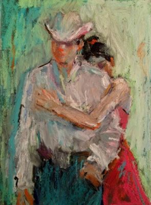 She Loves Her Cowboy - original oil pastel figurative painting Paintings People, Art Love Couple, Figurative Drawing, Dancer Painting, Oil Pastels Painting, Daily Painters, Oil Pastel Paintings, Whimsical Paintings, Oil Pastel Art