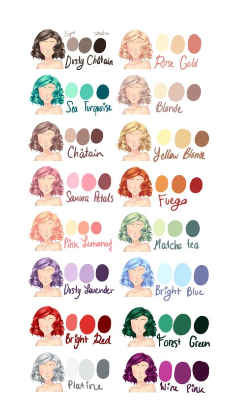 ehuante: “ mcl-ocestuff: “ I hope this is usefull! By the way, this is for artists who want to make different colors for haircurts. Only one contradiction: You need to keep your layers. All... قلم حبر جاف, Výtvarné Reference, Drawing Hair, Hair Sketch, Different Hair Colors, Different Hair, Hair Reference, Drawing Tutorials, Digital Art Tutorial