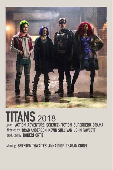 Dc Titans Poster, Titans Poster, Dc Comics Poster, Conor Leslie, Titans Dc, Movie Character Posters, Show Posters, Dc Titans, Titans Tv Series