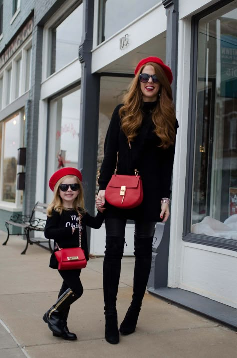 Mom Daughter Photography, Mother Baby Photography, Mother Daughter Photoshoot, December Outfits, Mom Daughter Outfits, Old Navy Boots, Jimmy Choos, Mother Daughter Fashion, Navy Boots