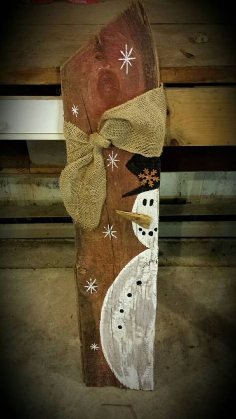 Barn Wood Crafts Christmas | Check out this item in my Etsy shop https://www.etsy.com ... Wooden Snowmen, Wood Snowman, Wooden Snowman, Christmas Wood Crafts, Wood Ideas, Wood Christmas, Snowman Crafts, Craft Night, Wood Craft