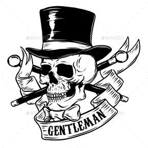 Tattoo Ideas Skull, Lace Skull Tattoo, Gentleman Tattoo, Sailor Jerry Tattoo Flash, Skull Drawings, Hat Illustration, Skull Decal, Skulls Drawing, Tattoo Illustration