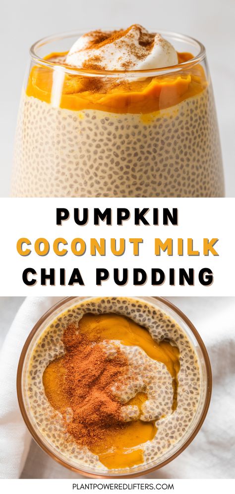 This is an easy-to-make and healthy pumpkin coconut milk chia seed pudding. It's perfect as a vegan breakfast or vegan dessert. If you're looking for a new chia seed pudding recipe, this is the one to check out! Fall Chia Seed Pudding Recipe, Full Fat Coconut Milk Recipes, Vegan Chia Seed Recipes, Chia Coconut Milk Pudding, Chia Pudding Pumpkin, Chia Seed Pudding Coconut, Lemon Chia Seed Pudding, Keto Chia Seed Recipes, Coconut Milk Chia Seed Pudding