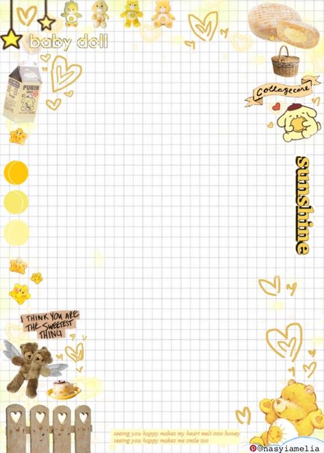 Yellow Notes Aesthetic, Aesthetic Note Template, Happiness Template, Jar Of Happiness Template, Template Notes, Aesthetic Note, Happy Jar, Note Template, Digital Notebook