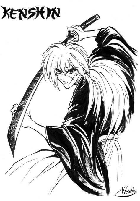 Samurai X, Kenshin Himura, X Tattoo, Rurouni Kenshin, Anime Tees, Anime Character Drawing, Manga Comics, Art Reference Poses, Character Drawing