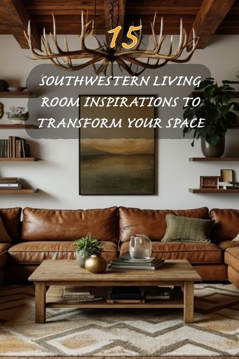 Explore these 15 stunning Southwestern living room inspirations that will elevate your space. From rich leather furniture to earthy tones and rustic decor, I love how these elements come together to create a warm and inviting atmosphere. Let’s get inspired to bring a touch of Southwestern charm into our homes! Southwestern Living Room Ideas, Southwestern Living Room, Living Room Design Ideas, Room Design Ideas, Living Room Design, Southwestern Style, Leather Furniture, Living Room Inspiration, Earthy Tones