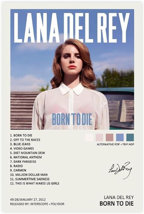 Born To Die Album Cover, Lana Del Rey Poster, Lana Del Rey Albums, Custom Album Covers, Minimalist Music, Music Poster Ideas, Music Poster Design, Minimal Poster, Music Album Covers