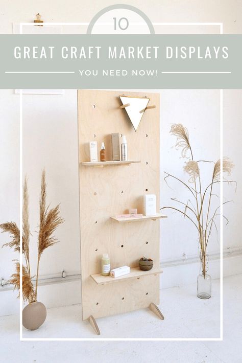 5 Portable Shelving Units for Craft Fairs | Craft Market Inspiration - AllyBeth Plywood Pegboard, Pegboard Shelving, Plywood Display, Freestanding Shelving, Dorm Shelves, Pegboard Craft Room, Pegboard Ideas, Clothing Rail, Peg Wall