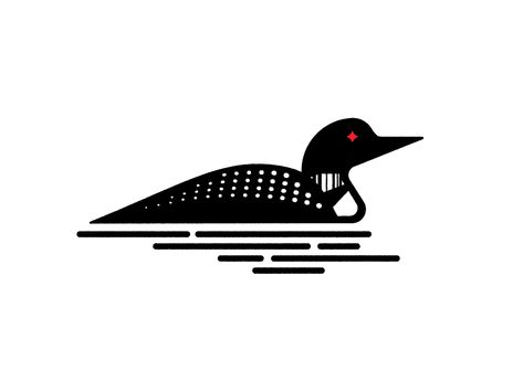 Loon Outlines, Loon Drawings Easy, Loon Tattoo Simple, Loon Tattoo Minimalist, Loon Tattoo Ideas Design, Loon Embroidery, Loon Drawings, Loon Artwork, Loon Silhouette