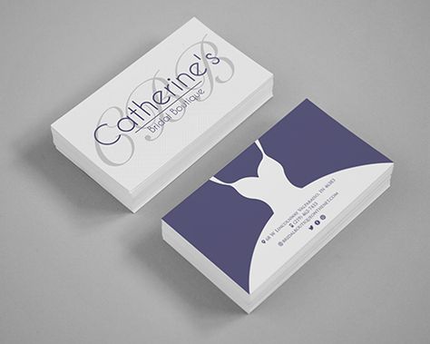 Business cards for Catherine's Bridal Boutique Fashion Designer Cards Business, Boutique Visiting Card Designs, Creative Business Cards For Fashion Designers, Visiting Cards Design Fashion Boutique, Tailor Visiting Cards Design, Children's Day Poster, Boutique Business Cards, Boutique Cards, Visiting Card Design