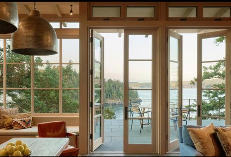 Nantucket Homes, Mountain Home Kitchen, Window Nook, Kitchen Lighting Design, Hillside House, Stair Remodel, San Juan Island, Clerestory Windows, San Juan Islands