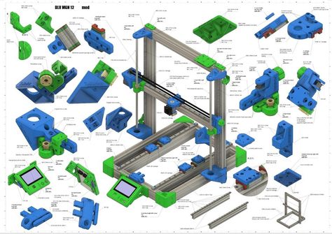 BLV mgn12 3D Printer mod for Anet A8 / AM8 / Prusa I3 clone by Blv - Thingiverse 3d Tiskárna, Useful 3d Prints, Aluminium Extrusion, Diy Cnc Router, Drukarka 3d, Linear Motion, 3d Printing Business, Cnc Software, Routeur Cnc