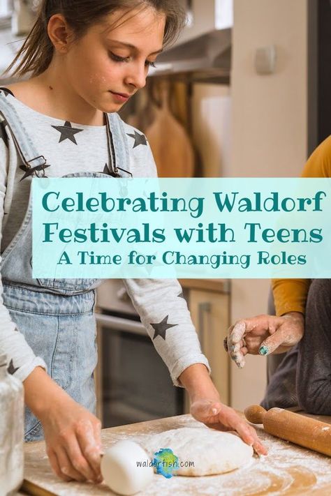 Festivals are the heartbeat of Waldorf Education, and bring rhythm, ritual, and connection throughout the year. As a child grows and develops, so does their role in festival life. So, how can we reach our teens, and incorporate them into festival celebrations in new and engaging ways? We've got the blog post for you! | waldorfish | waldorf festival | homeschool | waldorf homeschool | festival life | teens | waldorf education | homeschool education | Waldorf Storytelling, Waldorf Education Homeschooling, Steiner Waldorf Education, Waldorf Preschool, Waldorf Curriculum, Waldorf Kindergarten, Steiner School, Waldorf Homeschool, Homeschool Education