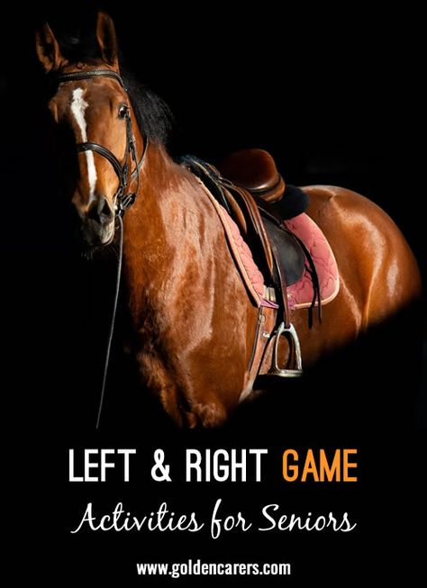 Here is another fun left and right game! Horse Racing Game For Seniors, Horse Race Games, Left And Right Game, Left Right Game, Horse Racing Party, Racing Party, Horse Games, Melbourne Cup, Racing Games