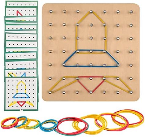 Wooden Geoboard with Activity Pattern Cards and Rubber Band – Pegboard Pins with Montessori Rubber Band Puzzle Shapes Imagination and Creativity of the Child : Amazon.co.uk: Toys & Games Geo Board, Best Brain Teasers, Plane Geometry, Brain Teasers For Adults, Animal Activities For Kids, Brain Teasers For Kids, Pattern Cards, Brain Teaser Games, 2d Shapes