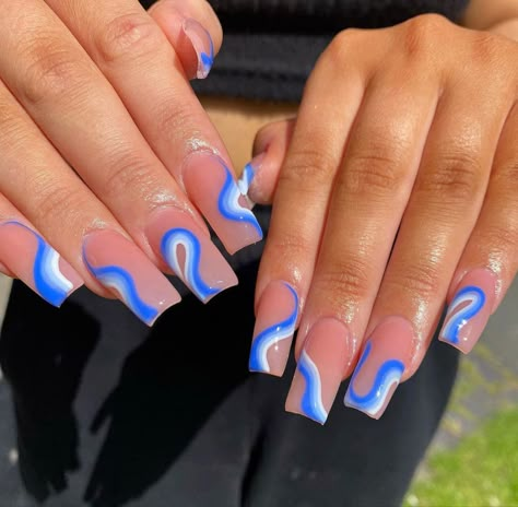 Holiday Nails Summer 2022, Holiday Nails Summer Blue, Arclyc Nail Ideas, Denver Nails, Nails Holiday Summer, Acrilyc Nails Ideas, Nail Ideas Black Women, Nail Acrylic Ideas, Holiday Nails Summer