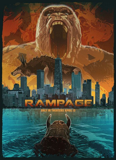 RAMPAGE Rampage Movie, Gym Supplies, Giant Monster Movies, Batman Superman Wonder Woman, Kong Godzilla, Hollywood Poster, His Ring, Man Spider, Marvel Super Heroes