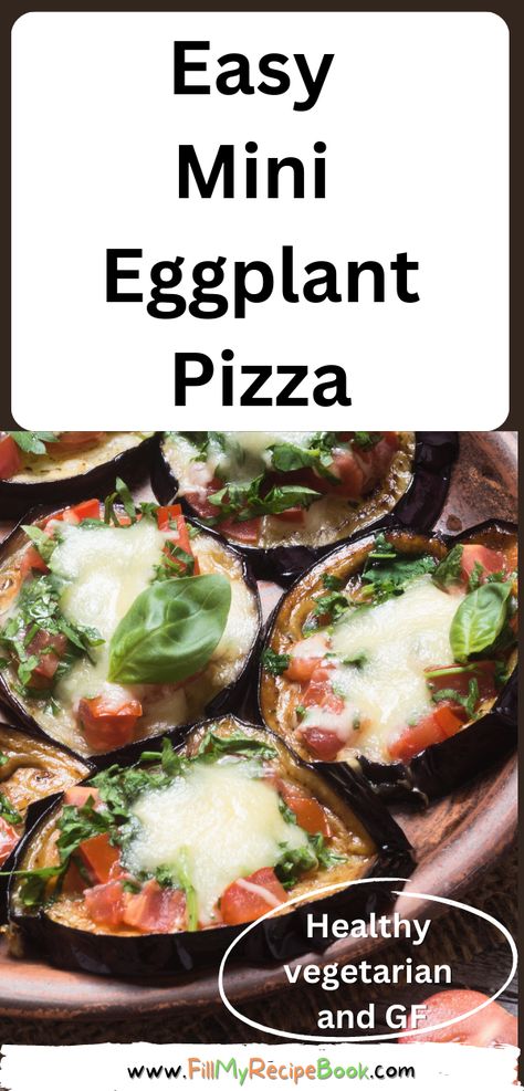 Easy Mini Eggplant Pizza recipe idea. A very simple oven bake healthy vegetarian or gluten free snack or side dish filled with vitamins. Mini Eggplant Recipe, Mini Pizza Recipes, Gluten Free Pizza Recipes, Eggplant Pizzas, Italian Spices, Gluten Free Pizza, Eggplant Recipes, Healthy Vegetarian, Keto Recipes Easy