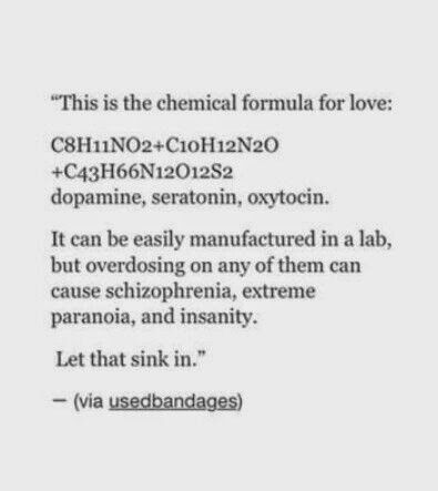 The chemical formula for love Love Chemical Formula, Formula For Love, Chemistry Notes, Stoic Quotes, Chemical Formula, Sink In, Lose My Mind, Life Advice, Happy Thoughts