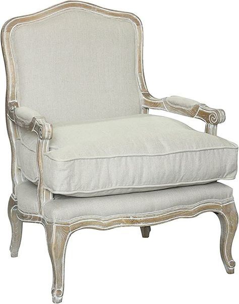 Pangea Home Z Rodney Lounge Chair, Antique White and Linen | Amazon (US) Modern French Country Bedroom, Country Armchair, Linen Lounge Chair, French Accent Chairs, French Country Decorating Bedroom, Fabric Lounge Chair, Modern French Country, French Country Bedrooms, French Chairs