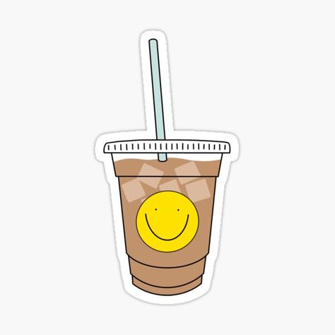 Coffee Place Aesthetic, Iced Coffee Sticker, Coffee Sticker Design, Phone Cover Stickers, Bullet Journal Sticker, Sticker Collage, Place Aesthetic, Paint Pallet, Coffee Place