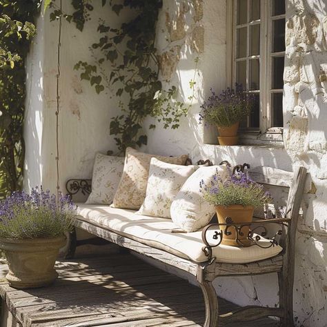 3+ Simple Porch Design Essentials for a French Country Look • 333+ Inspiring Lifestyle Ideas French Country Garden Patio, French Country Porch, French Country Patio, French Cottage Garden, French Country Art, Cottage Outdoor, Inspiring Lifestyle, French Country Garden Decor, French Patio