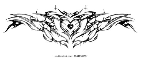 Succubus womb tattoo. Demon heart sigil, 3D chrome metal in triball style. Vector tattoos Womb Tattoo Succubus Design, Sucubus Tattoo Design, Succubus Womb Tattoo, Vector Tattoos, Dnd Demon, Succubus Tattoos, Incubus Tattoo, Womb Tattoo, Succubus Tattoo