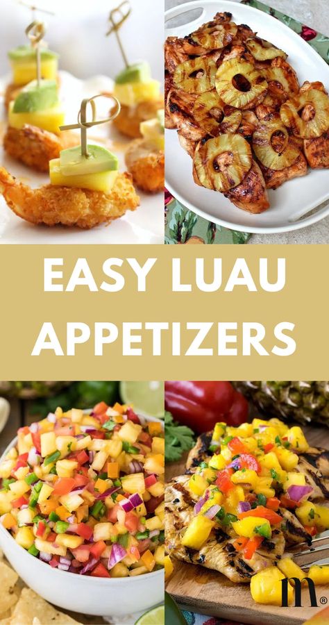 33 Delicious And Easy Luau Appetizers To Try Hawaiian Luau Party Food, Luau Appetizers, Tropical Appetizers, Hawaiian Luau Food, Hawaiian Appetizers, Hawaiian Party Food, Luau Party Food, Hawaiian Foods, Spicy Bacon