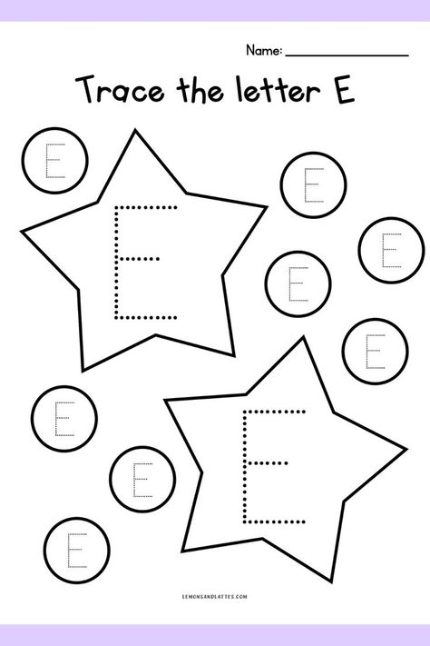 These letter tracing worksheets are great for preschool/pre-k and kindergarten. Introduce the uppercase letter E, practice tracing, and strengthen fine motor skills with this printable activity! Letter E Worksheet, E Worksheet, Practice Tracing, Letter Tracing Worksheets, Alphabet Tracing Worksheets, Letter Tracing, Alphabet Tracing, Tracing Worksheets, Letter E