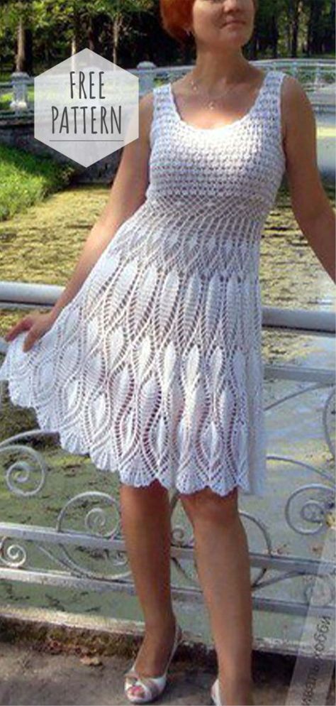 Summer White Dress Free Pattern Summer Dress Patterns Free, Dress Pattern Free, Crochet Dress Pattern Free, Crochet Wedding Dresses, Crochet Summer Dresses, Summer Dress Patterns, Wedding Dress Patterns, Dress Patterns Free, Crochet Skirts