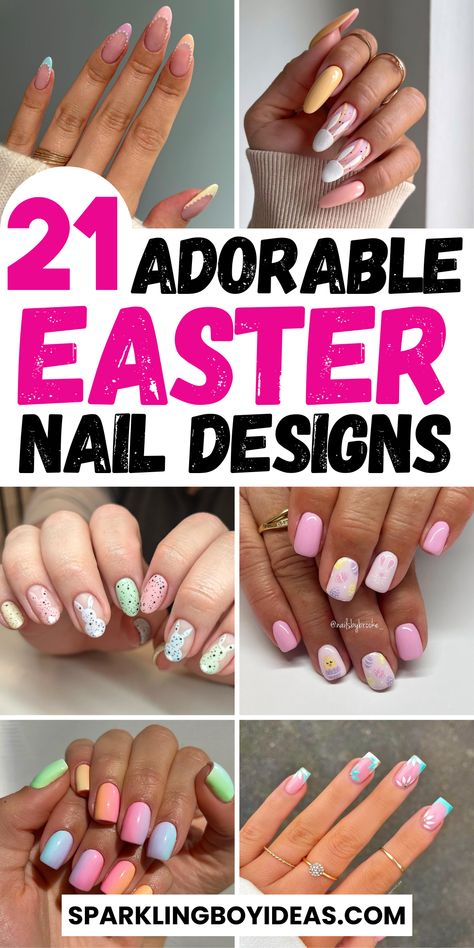 Dive into our latest easy Easter nail designs! From cute Easter bunny nail art to elegant pastel Easter nails, find the perfect holiday nail designs to refresh your look. Explore easy Easter egg nail art, chic spring nails, and bright Easter nail polish colors. Whether you prefer minimalist flower nail designs or glitter and 3D spring nail art, our spring nail ideas have everything, including short easter nails and acrylic nails. Get inspired by hand-painted Easter nail art for a festive touch. Easter Nail Ideas 2024, Easter Day Nails, Easter Nail Designs 2024, Easter Nails 2024, Elegant Easter Nails, Easy Easter Nail Designs, Easter Nail Polish, Chic Spring Nails, Short Easter Nails