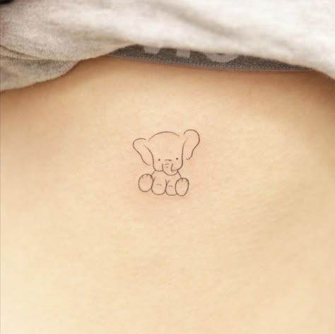 Elephant Sisterhood, Little Elephant Tattoos, Tatuaje Studio Ghibli, Baby Elephant Tattoo, Tiny Elephant Tattoo, Cute Elephant Tattoo, Small Tattoos Ideas, Small Animal Tattoos, Animal Tattoos For Women