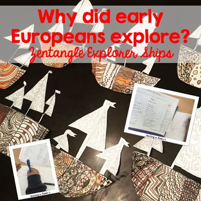 Teaching in Room 6: God, Glory, and Gold -- Zentangle Explorer Ships God Glory, Early Explorers, 4th Grade Social Studies, European Explorers, 5th Grade Social Studies, Social Studies Classroom, Social Studies Lesson, Texas History, Teaching Social Studies