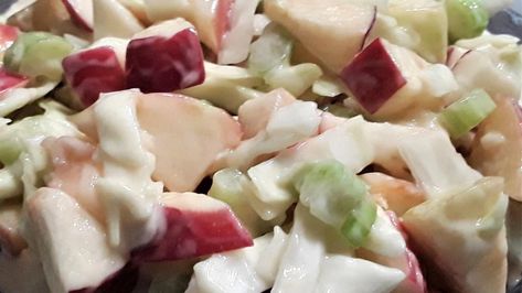 Old Time Waldorf Salad Recipe - Food.com Waldorf Salad Dressing, Best Waldorf Salad Recipe, Waldorf Salad Recipe, Tea Party Sandwiches, Red Delicious Apples, Waldorf Salad, Party Sandwiches, Gluten Free Banana, Fruit Salads