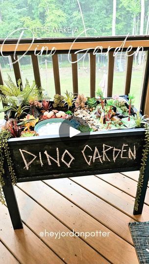 How to make a Dino Garden 👇

•I used a kid's raised garden bed that I got on clearance.
•Filled the bottom with Styrofoam to take up space, cardboard boxes would work too!
• added some garden soil
•died dry rice green (recipe: 1 cup rice + 1tbsp vinegar + few drops food coloring -- shake together in ziploc bag) on top of tin foil to keep it separate from soil
• split the soil and rice with dollar tree rocks
• added a whole container of cinnamon to deter bugs
• put in a shallow bowl with rocks and water that I can dump when they aren't playing with
• then the boys added in greenery and succulents I let them pick out at the store
• next they added dinosaurs 

Over the course of time we will use rocks and twigs to make little huts for our dinosaurs and tables, swings, etc that people would m Indoor Sensory Play, Dino Garden, Dry Rice, Take Up Space, Ziploc Bag, Shallow Bowl, Tin Foil, Garden Bed, Greens Recipe